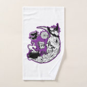 Halloween Croissant Lune crâne de sorcière (Serviette à main)
