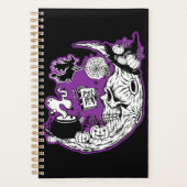 Halloween Croissant Lune crâne de sorcière (Devant)