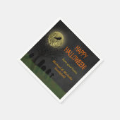 Halloween Crow on Tree beroemd gemaakt door Moon P Servetten (Hoek)