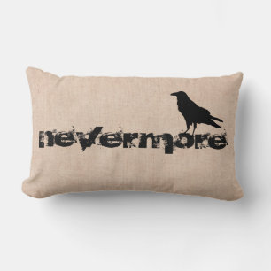Halloween crow raven nevermore burlap kussen