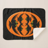 Halloween Crows Sherpa Blanket Deken (Voorkant (horizontaal))