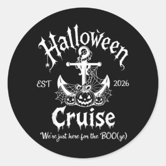Halloween Cruise 2026 waren hier voor drankjes mat Ronde Sticker