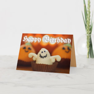 Halloween Cupcake Birthday Kaart
