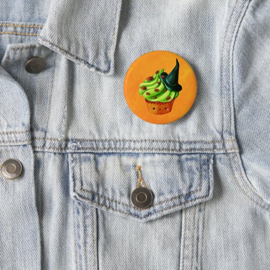 Halloween Cupcake vol kleine spinnen Ronde Button 5,7 Cm (In situ)