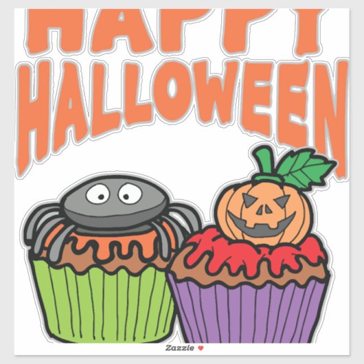 Halloween cupcakes sticker (Vel)
