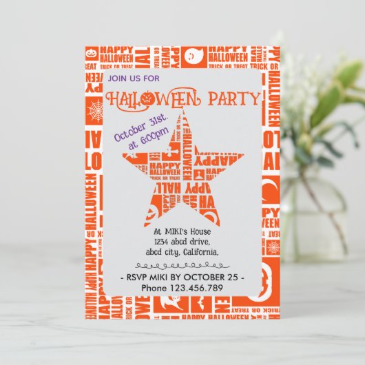 Halloween Custom Cool Whimsical Typography Sinaasa Kaart (Staand voorkant)