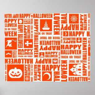 Halloween Custom Cool Whimsical Typography Sinaasa Poster