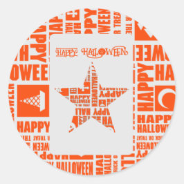 Halloween Custom Cool Whimsical Typography Sinaasa Ronde Sticker