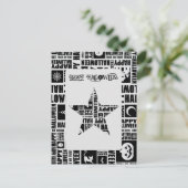Halloween Custom Cool Whimsical Typography Zwart Briefkaart (Staand voorkant)