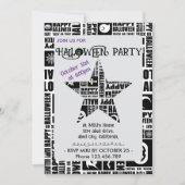 Halloween Custom Cool Whimsical Typography Zwart Kaart (Voorkant)