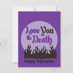 Halloween Custom grillig Grappig Modern Paarse Briefkaart