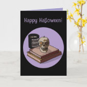 Halloween Custom grillig Grappig Modern Paarse Kaart (Gele Bloem)