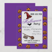 Halloween Custom grillig Grappig Modern Paarse Kaart (Voorkant / Achterkant)