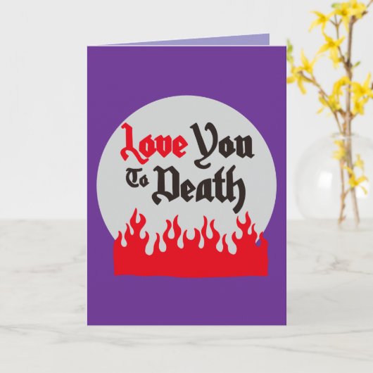 Halloween Custom grillig Grappig Modern Paarse Kaart (Gele Bloem)