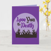 Halloween Custom grillig Grappig Modern Paarse Kaart (Gele Bloem)