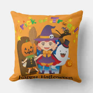 Halloween Custom grillige Schattigee heksenpompoen Kussen