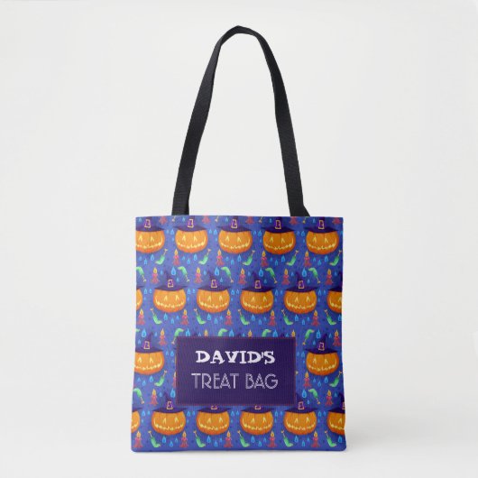 Halloween Custom Treat & Snoep Canvas tas (Voorkant)
