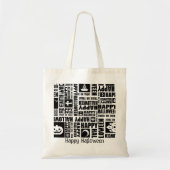 Halloween Custom Whimsical Cool Typography Patroon Tote Bag (Voorkant)