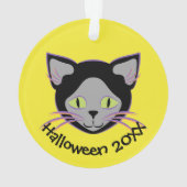 Halloween Cute Black Cat Face Ornament (achterkant)