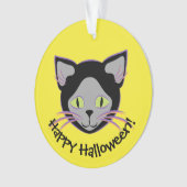 Halloween Cute Black Cat Face Ornament (voorkant)