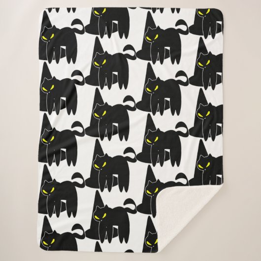 Halloween Cute Black Ghost en heks Pet Sherpa Deken (Voorkant)