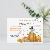 Halloween Cute Cartoon Witch Mouse Kaart (Staand voorkant)