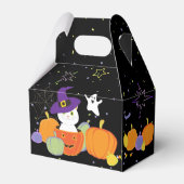 Halloween Cute Cat in Witch Pet Bedankdoosjes (Achterkant)