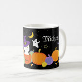Halloween Cute Cat in Witch Pet Koffiemok (Voorkant rechts)