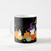 Halloween Cute Cat in Witch Pet Koffiemok (Voorkant links)