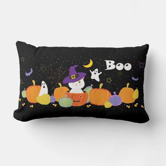 Halloween Cute Cat in Witch Pet Kussen (Voorkant)