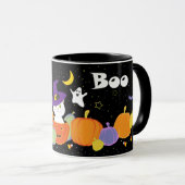 Halloween Cute Cat in Witch Pet Mok (Voorkant rechts)