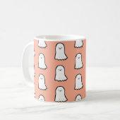 Halloween Cute Friendly Ghost Pattern Koffiemok (Voorkant links)