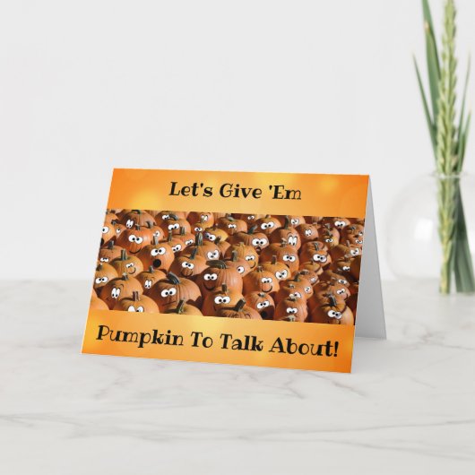 Halloween Cute Funny Pumpkin Herfst herfst Kaart (Voorkant)