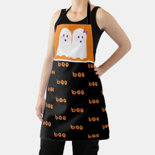 Halloween Cute Geest Verschrikkelijke Sinaasappel Schort