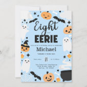 Halloween Cute Ghost 8th Birthday Party Invitation (Devant)