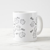 Halloween Cute Ghost Boo Pattern Extra Grote Beker (Voorkant rechts)