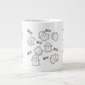 Halloween Cute Ghost Boo Pattern Extra Grote Beker (Voorkant)