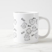 Halloween Cute Ghost Boo Pattern Extra Grote Beker (Rechts)