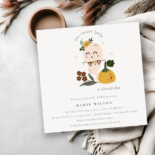 Halloween Cute Ghost Little Boo Baby shower Invite Bedankkaart