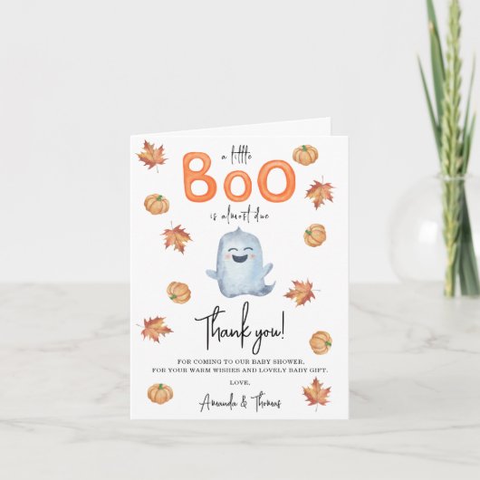 Halloween Cute Ghost merci baby shower (Devant)