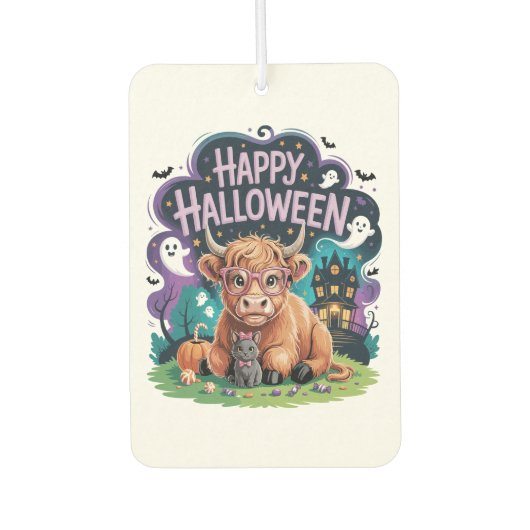 Halloween Cute Highland Cow (2) Luchtverfrisser (Voorkant)