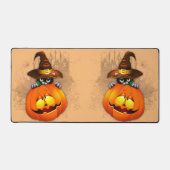 Halloween Cute Kat Witch en Pumpkin Friend Bureaumat (Voorkant)
