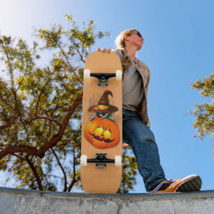 Halloween Cute Kat Witch en Pumpkin Friend Skateboard