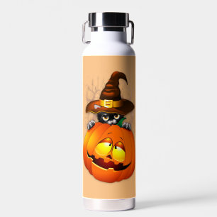 Halloween Cute Kat Witch en Pumpkin Friend Waterfles