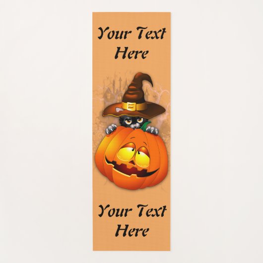 Halloween Cute Kat Witch en Pumpkin Friend Yogamat (Voorkant)