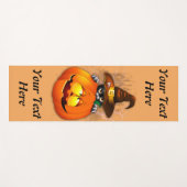 Halloween Cute Kat Witch en Pumpkin Friend Yogamat (Voorkant (horizontaal))