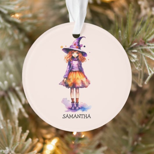 Halloween Cute Kid Witch Personnalisé (Arbre)