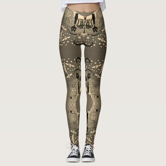 Halloween Cute & Leggings Éffrayants Couleur neutr (Devant)