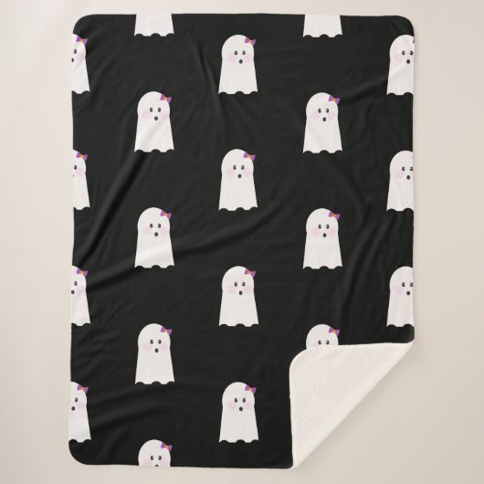 Halloween Cute Little Ghost Girls Sherpa Deken (Voorkant)