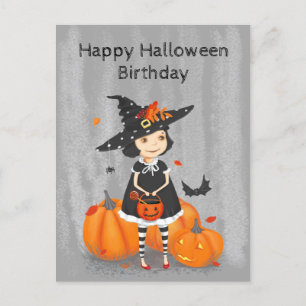 Halloween Cute Little Witch Briefkaart